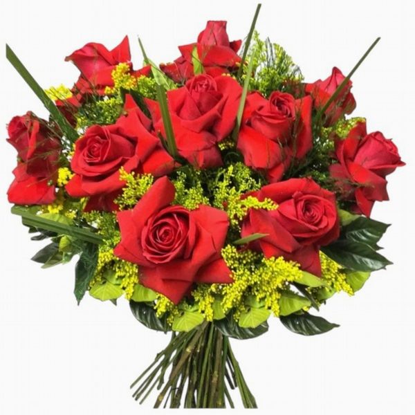 Arranjo 12 rosas vermelhas + 01 La Creme